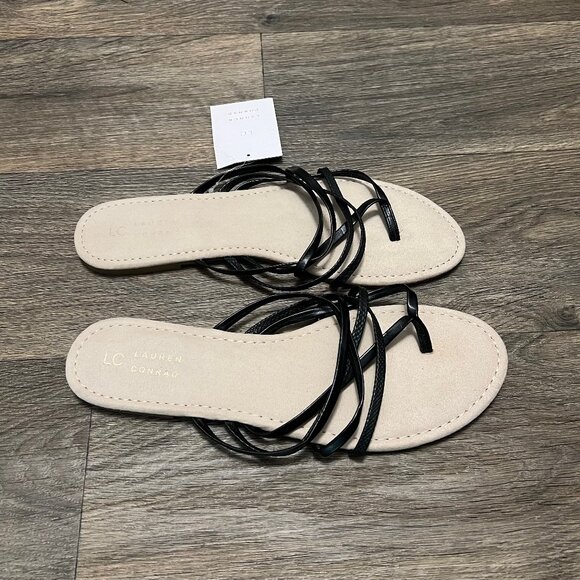 NEW LC Lauren Conrad Sodalite Women's Strappy Slide Sandals in Black Size 11 NWT - Picture 5 of 8